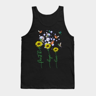 Sunflower Faith Hope Love Costume Gift Tank Top